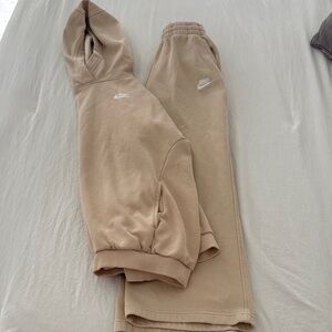 Nike Kids Beige Hoodie and Straight Leg Pants Set